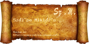 Szépe Miklós névjegykártya