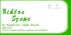 miklos szepe business card